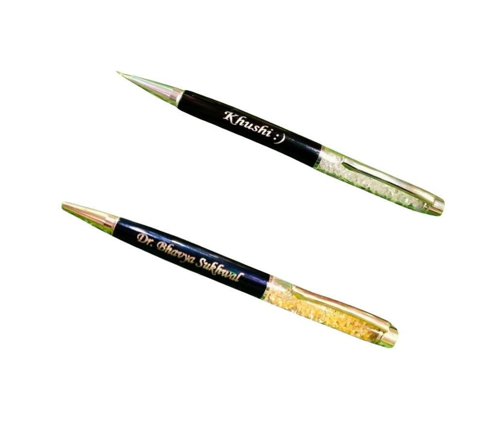 Darak Gifting Co. Personalised Gold Flake Ballpoint Pen