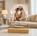 Darak Gifting Company Acrylic Customized Photo, Text Plaque | Personalized Photo Frame with Pinewood Stand | Gift for friend, partner, parents, Rectangular, Tabletop, 8.2 X 5.9 Inch