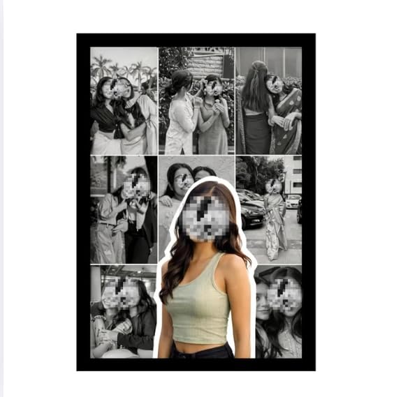 Darak Customised Photo Collage Frame Black A4 8x12 Inch