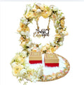 Darak Gifting Co. Just Engaged Floral Ring Tray Set for Couple