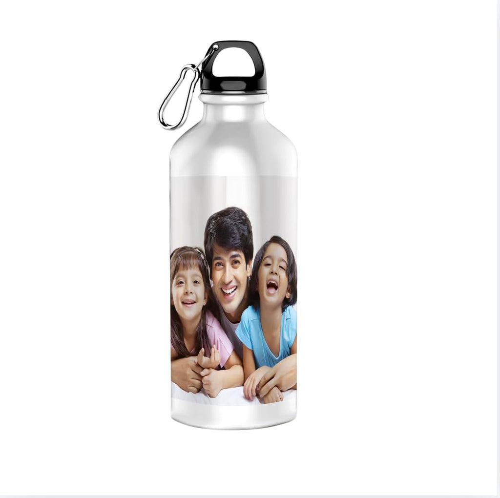 Darak Gifting Co. Personalised Photo Water Bottle with Carabiner