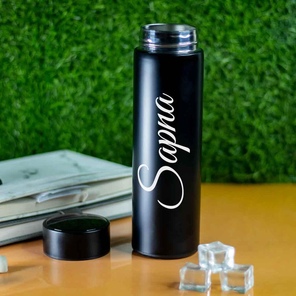 Darak Gifting Co. Your Name Printed Stainless Steel Bottle | Vacuum Insulated Bottle with Tea Filter | 500 ML | Easy to Carry | Leakproof Bottle Personalized