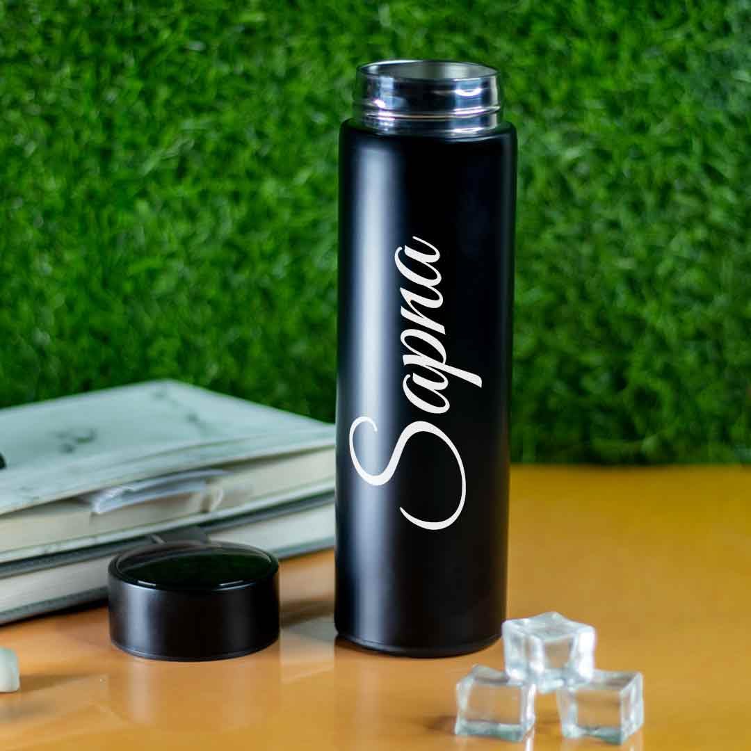 Darak Gifting Co. Your Name Printed Stainless Steel Bottle | Vacuum Insulated Bottle with Tea Filter | 500 ML | Easy to Carry | Leakproof Bottle Personalized