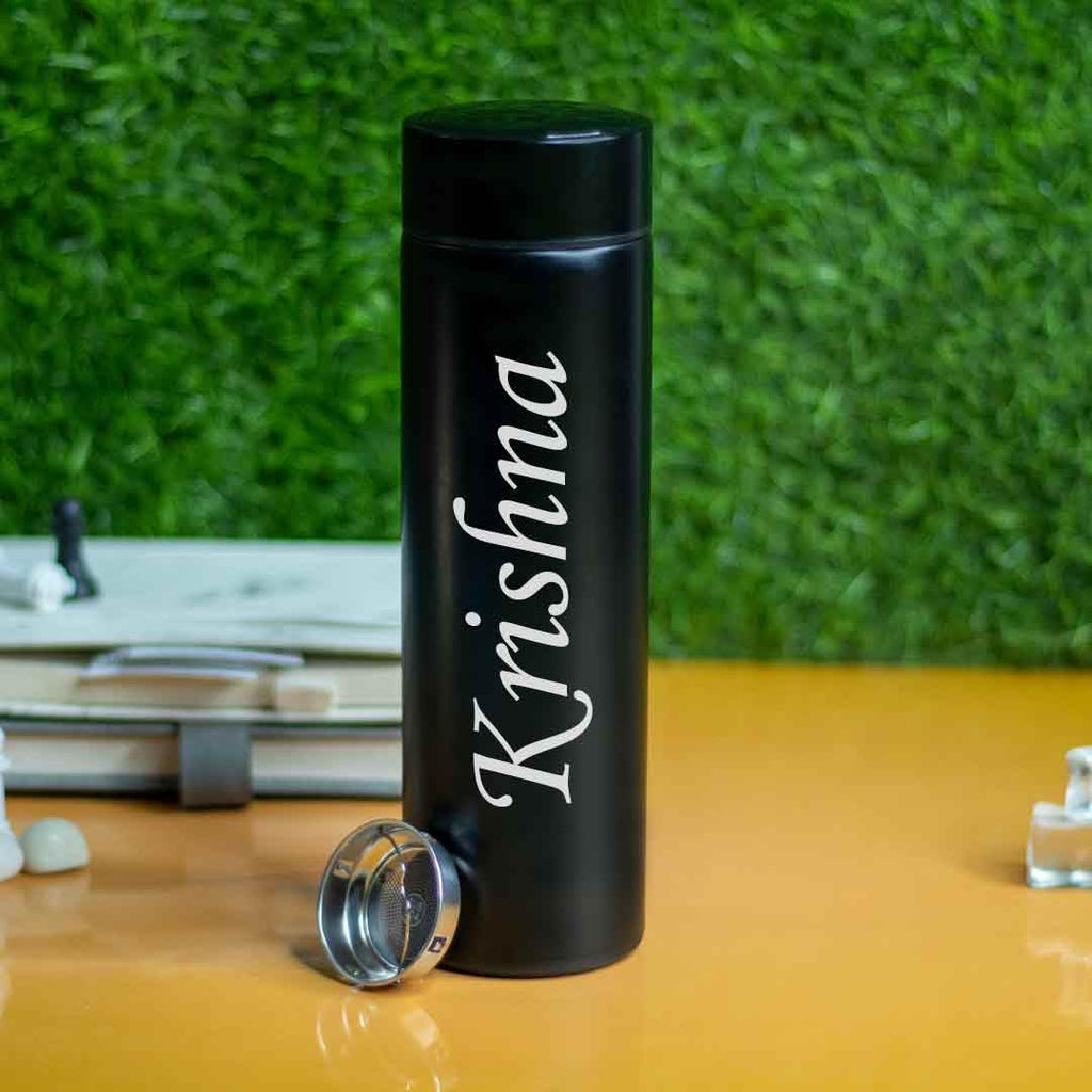 Darak Gifting Co. Your Name Printed Stainless Steel Bottle | Vacuum Insulated Bottle with Tea Filter | 500 ML | Easy to Carry | Leakproof Bottle Personalized