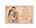 Darak Gifting Co. Personalised Wooden Engraved Couple Photo Plaque 6x4 Inch