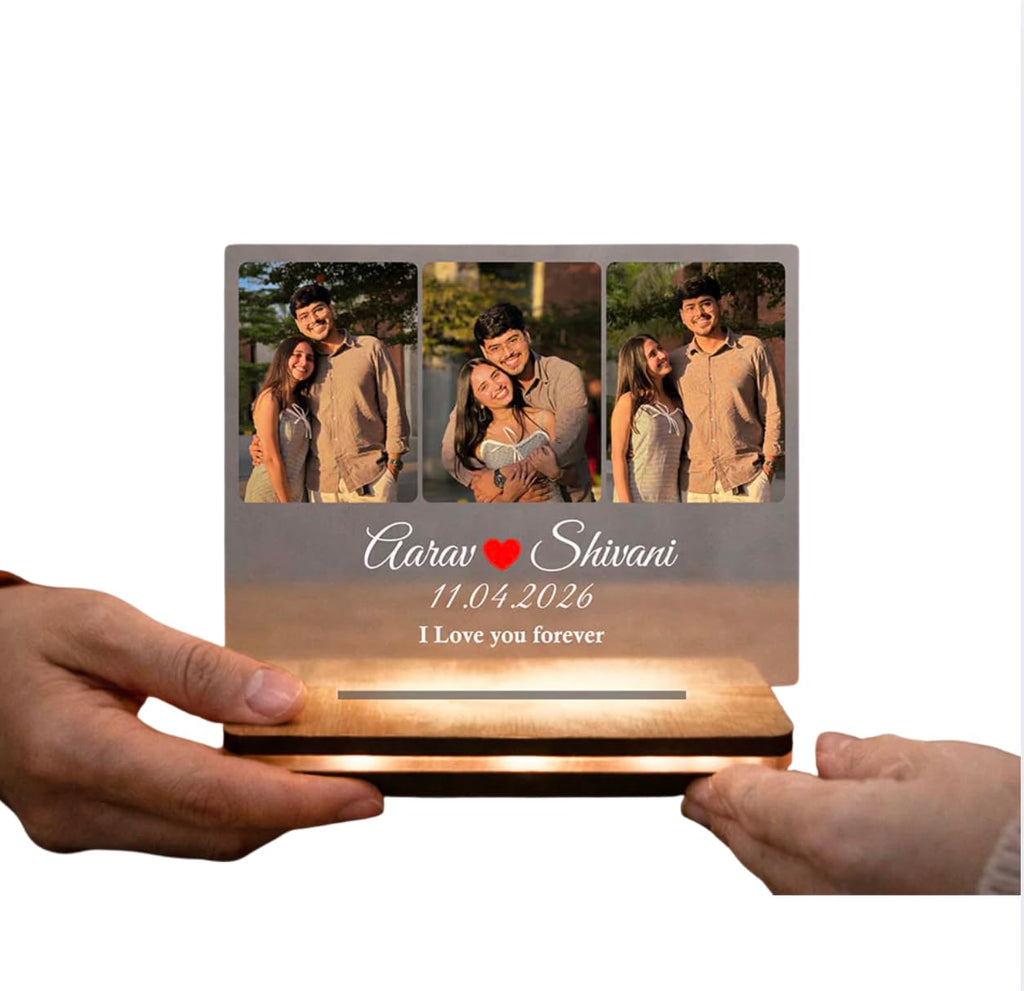 Darak Gifting Co. Personalised Couple LED Photo Frame 8x6 Inch