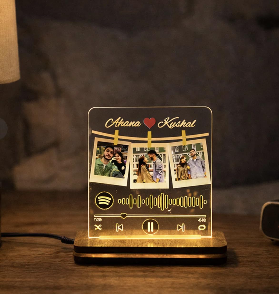 Darak Gifting Co. Personalised Spotify Acrylic LED Lamp 8x6 Inch