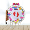 Darak Gifting Co.| Personalized Baby Birth Details Hoop Art | Custom Name, Weight, Height, Date & Time Wall Hanging | Newborn Nursery Decor Gift