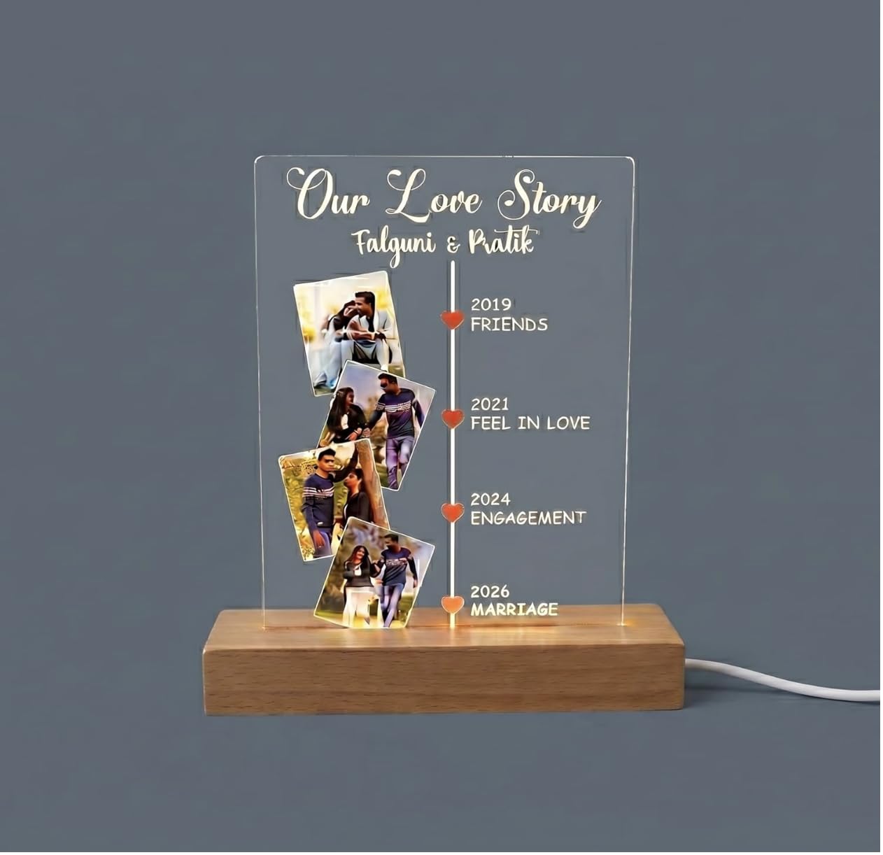Darak Gifting Co. Personalized LED Photo Frame, 8 Inches