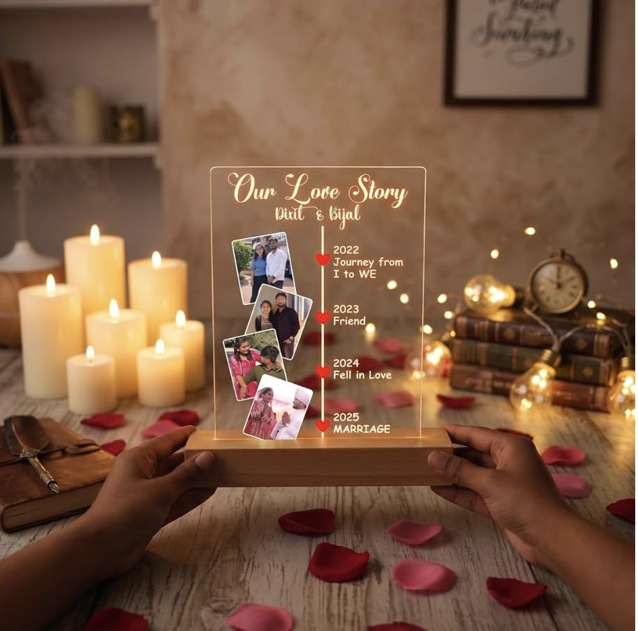 Darak Gifting Co. Personalized LED Photo Frame, 8 Inches