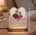Darak Gifting Co. Personalised LED Acrylic Couple Heart Lamp 5x7 in