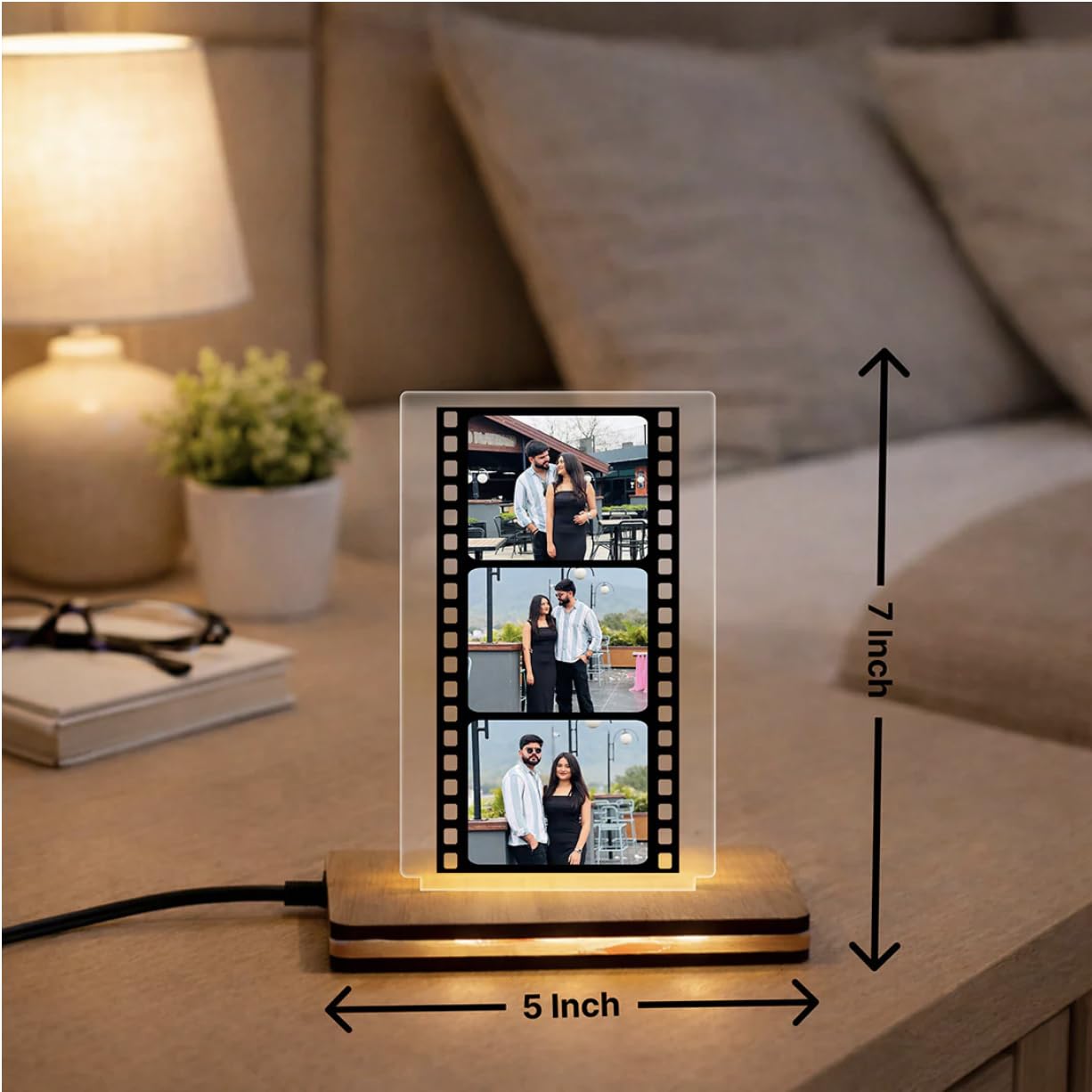 Darak Gifting Co. Personalised Film Strip LED Photo Frame Lamp 7x5