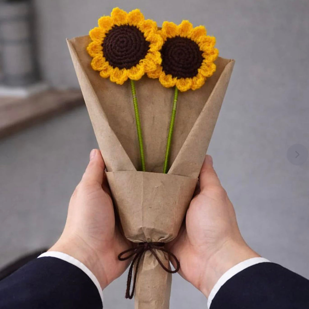 Darak Gifting Co. | Handmade Crochet Sunflower Bouquet Forever Flower