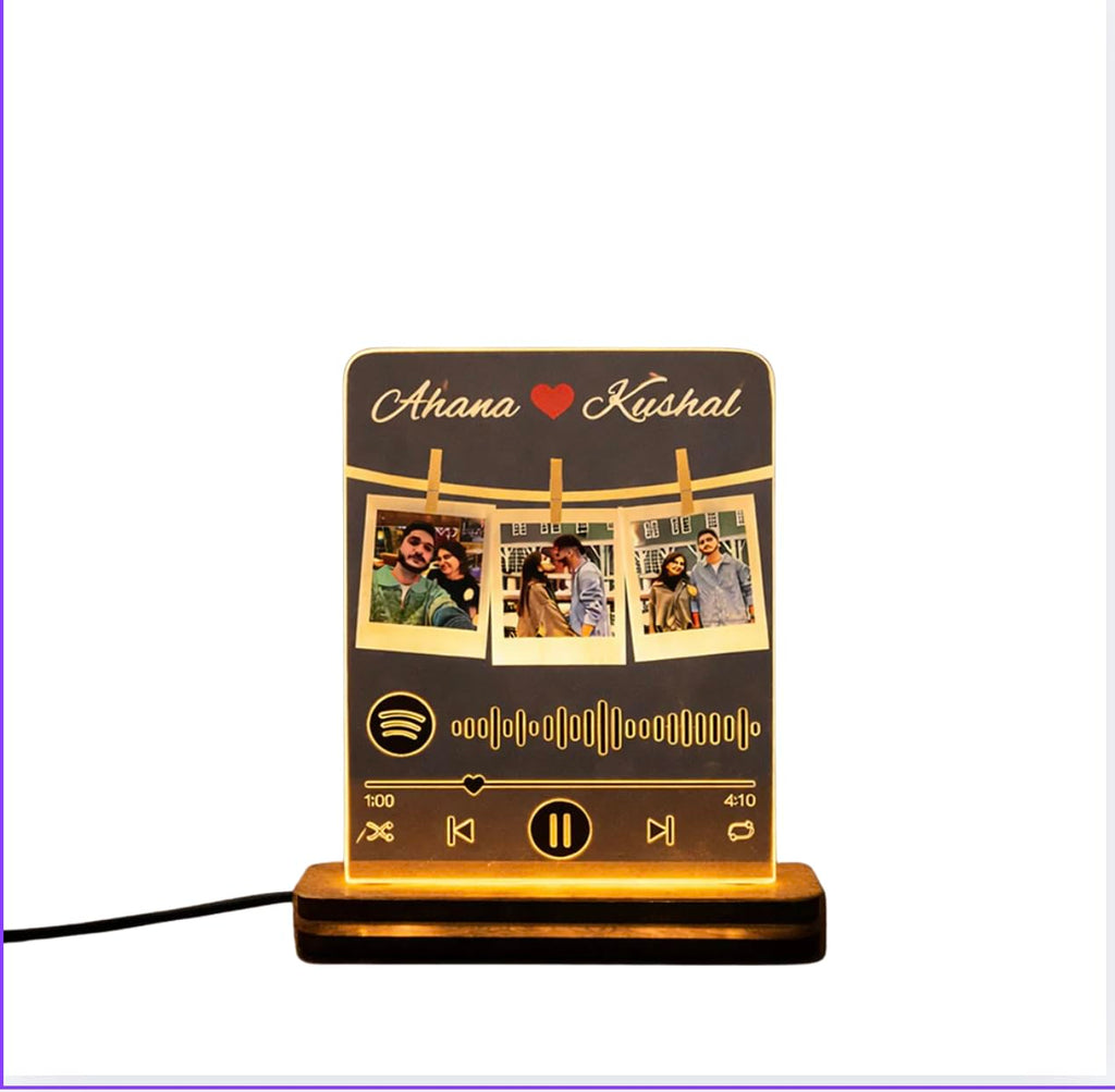 Darak Gifting Co. Personalised Spotify Acrylic LED Lamp 8x6 Inch