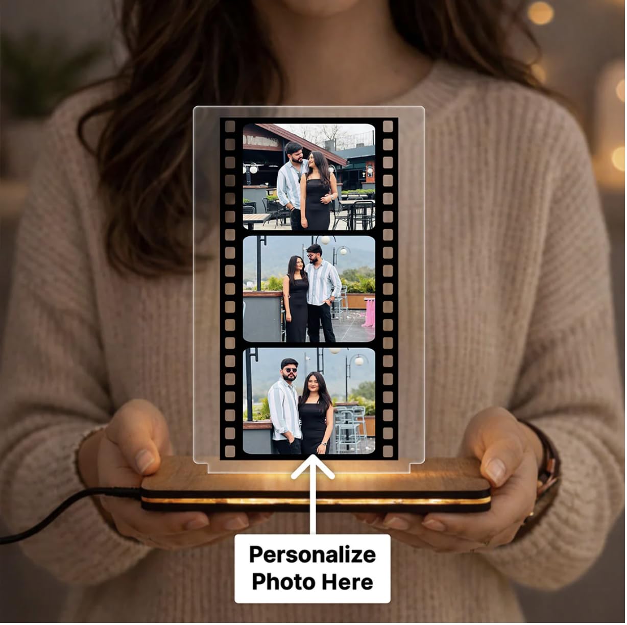 Darak Gifting Co. Personalised Film Strip LED Photo Frame Lamp 7x5