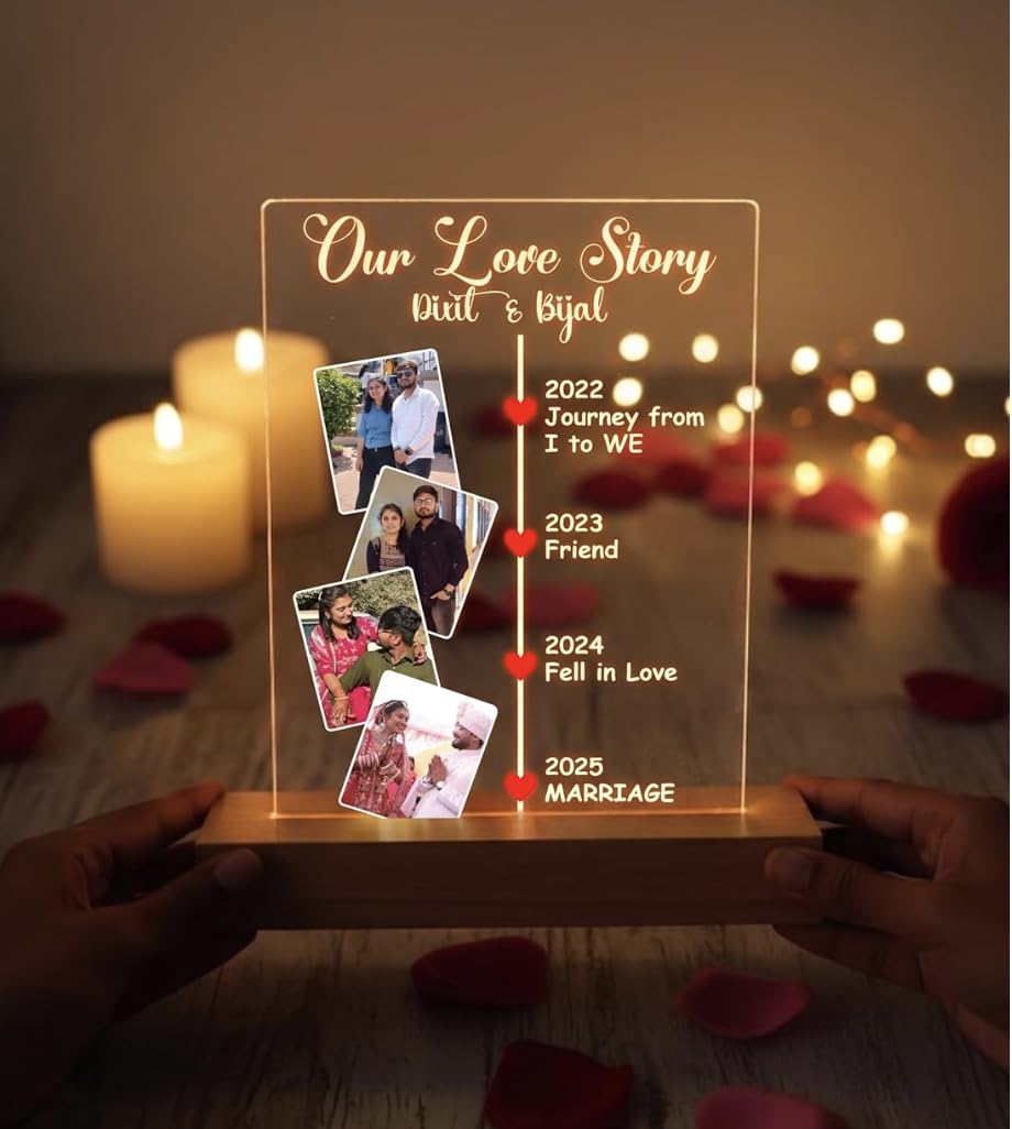 Darak Gifting Co. Personalized LED Photo Frame, 8 Inches
