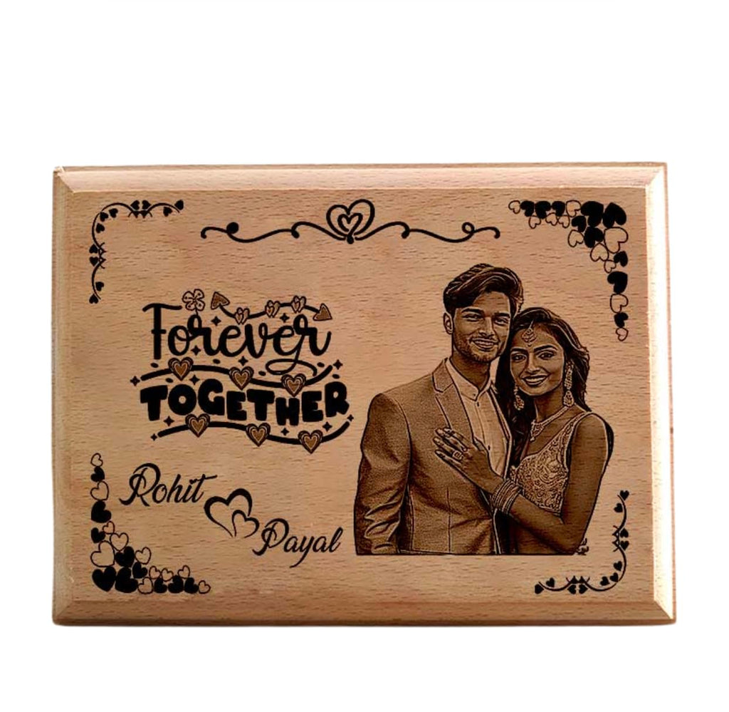 Darak Gifting Co. Forever Together Personalised Wooden Engraving Frame (4X6)