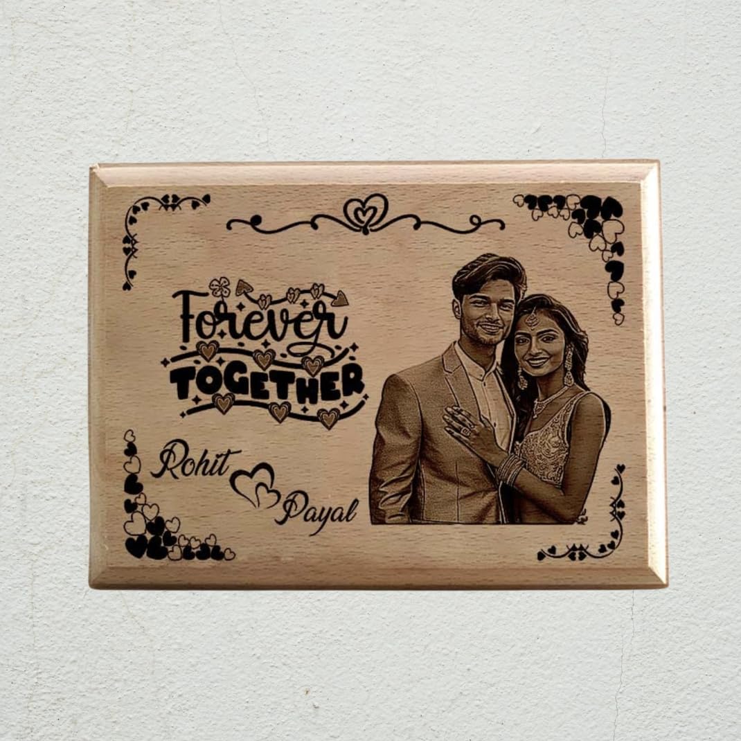 Darak Gifting Co. Forever Together Personalised Wooden Engraving Frame (8X12)