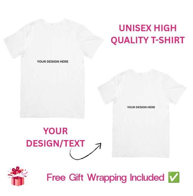 Darak Gifting Co. Customised Round Neck T Shirt for Men & Women | Cotton Unisex Personalised Photo & Text Printed Customized Tshirt | Custom Printing T-Shirt with Name, Logo, & Design (Extra Large)