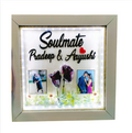 Darak Personalised Couple LED Acrylic Photo Frame, 15x15 | LED Night Lamp, 3-Photo Collage, Resin Flower Decor, Tabletop Display, Custom Names & Date