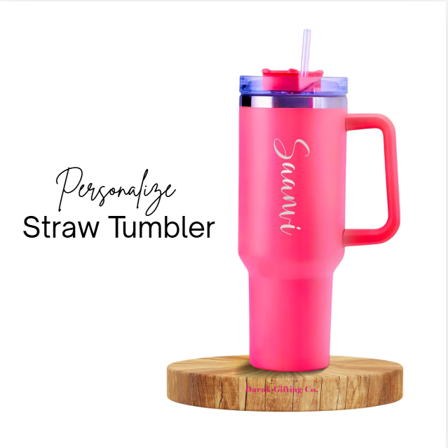 Darak Gifting Co. Personalized Tumbler with Handle and Straw with Lid, Double Wall Insulated Vacuum Sealed Stainless Steel Tumbler (1200 ml)