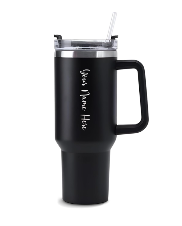 Darak Gifting Co. Personalized Tumbler with Handle and Straw with Lid, Double Wall Insulated Vacuum Sealed Stainless Steel Tumbler (1200 ml)