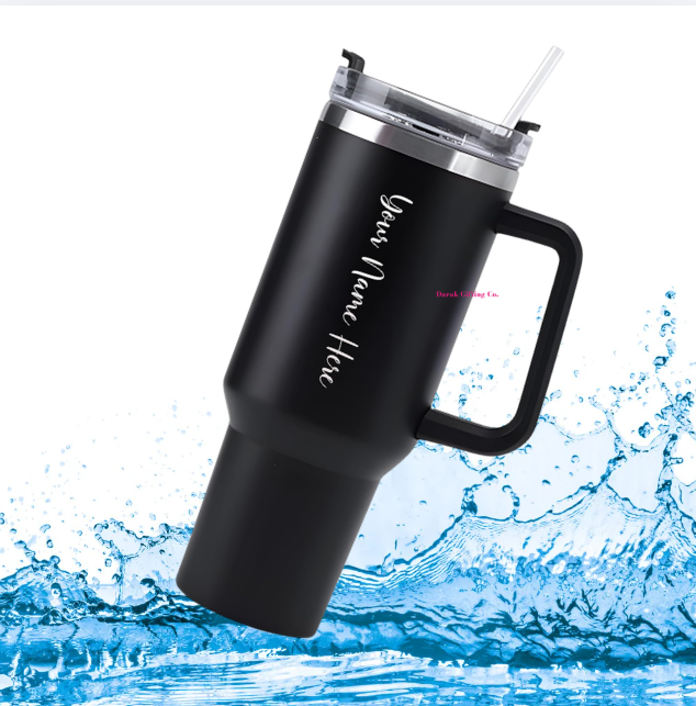 Darak Gifting Co. Personalized Tumbler with Handle and Straw with Lid, Double Wall Insulated Vacuum Sealed Stainless Steel Tumbler (1200 ml)