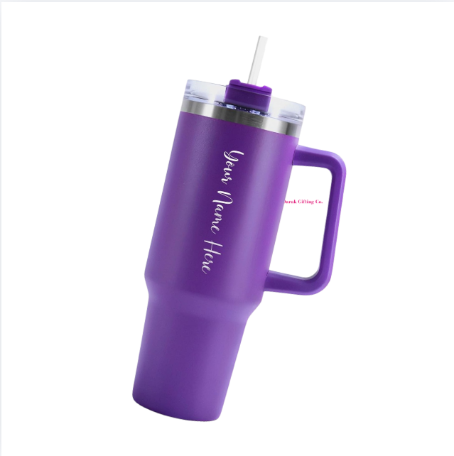 Darak Gifting Co. Personalized Tumbler with Handle and Straw with Lid, Double Wall Insulated Vacuum Sealed Stainless Steel Tumbler (1200 ml)